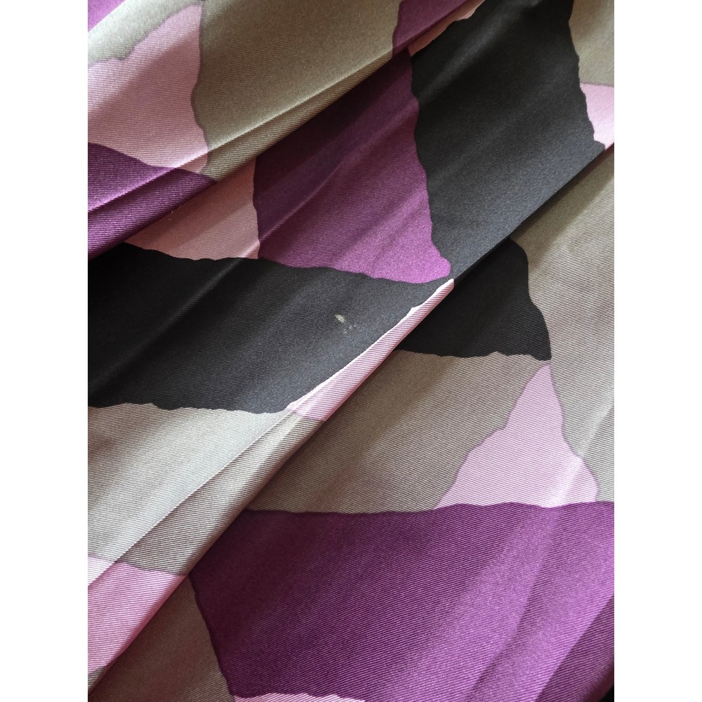 Harolds Womens 100% Silk Geometric Abstract A-Line Midi Skirt Purple Grey Size 4 - Picture 5 of 10